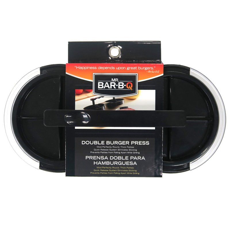 Mr. BAR-B-Q 40140Y Double Burger Press, Plastic, Plastic Handle