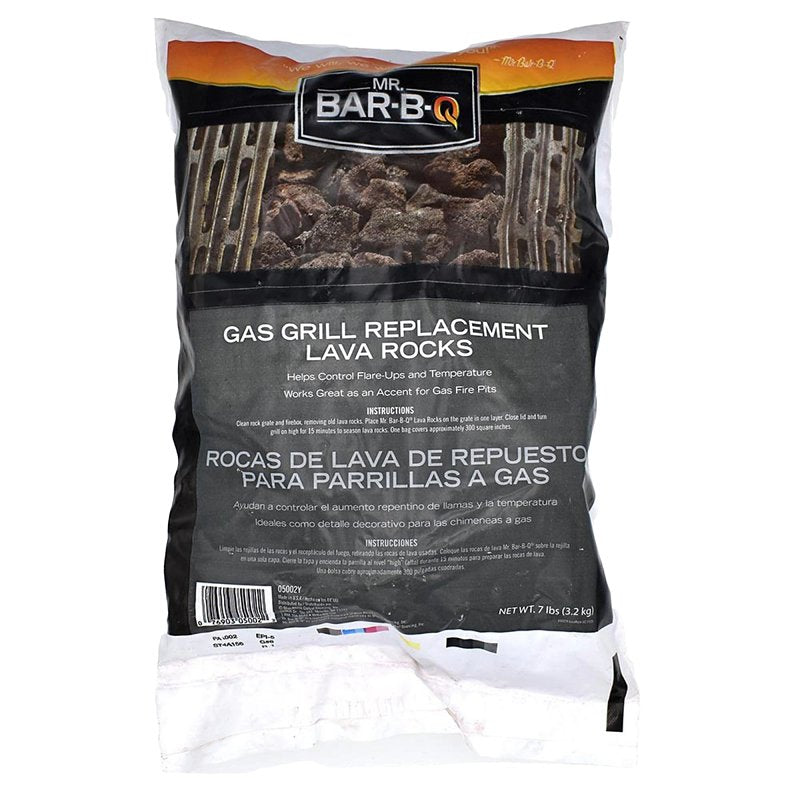 Mr. BAR-B-Q 05002 Gas Grill Replacement Lava Rock, 300 sq-in Coverage Area, 7 lb Bag