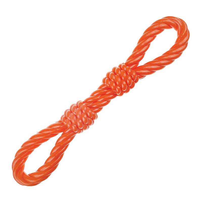 Infinity ZD2055 69 Dog Toy, Double Fist Tug, Thermoplastic Rubber, Orange