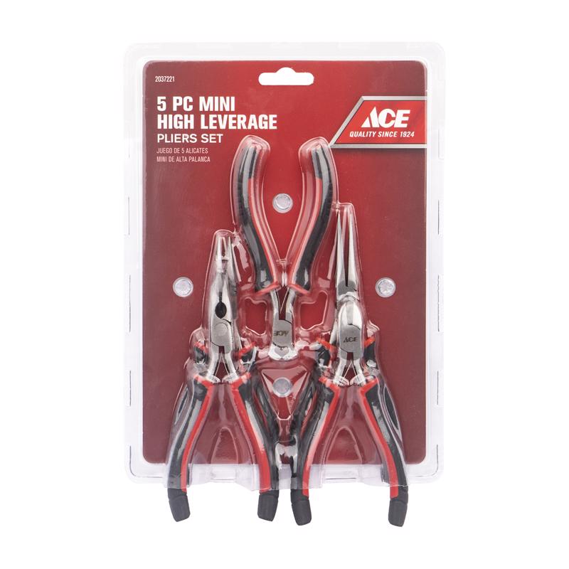 Ace 5 pc Chrome Vanadium Steel Mini Pliers Set