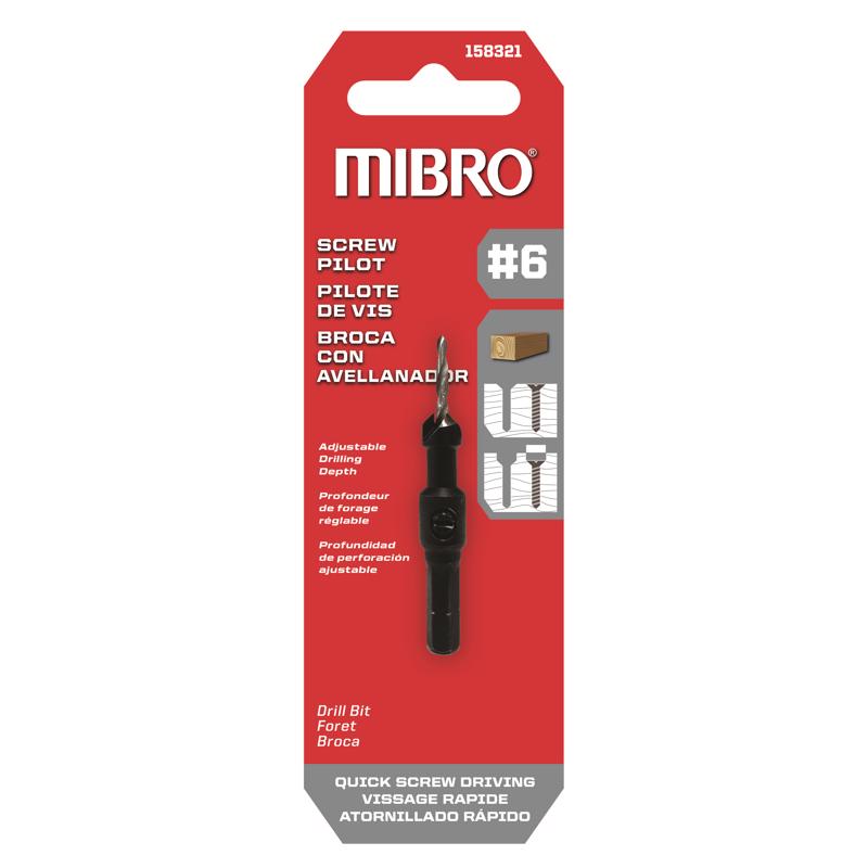 Richelieu Mibro 6 in. Steel Screw Pilot Drill Bit Straight Shank 1 pk