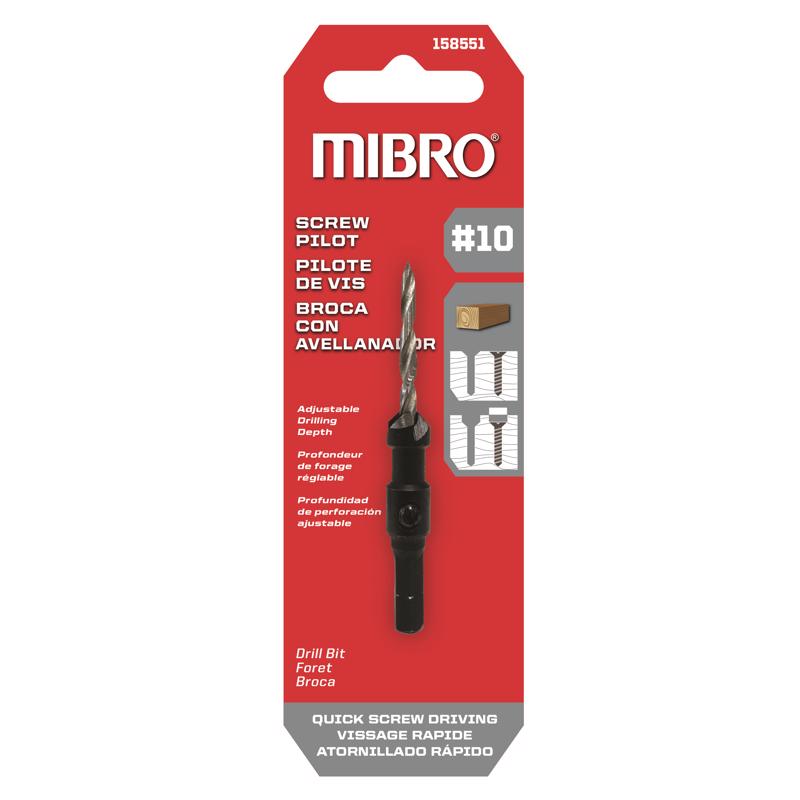 Richelieu Mibro 10 in. Steel Screw Pilot Drill Bit Straight Shank 1 pk