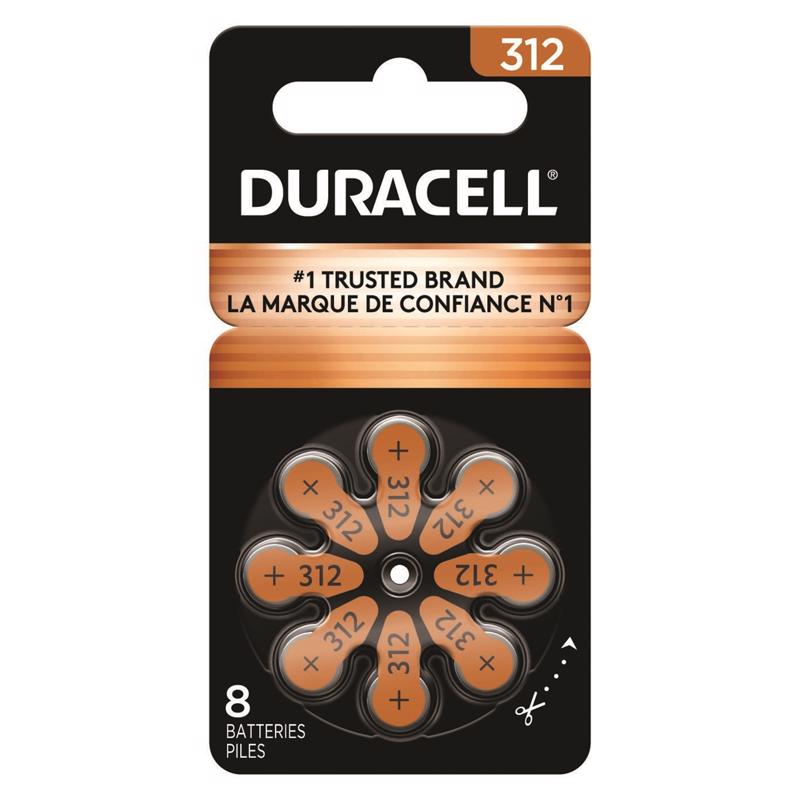 Duracell Zinc Air 312 1.5 V Hearing Aid Battery 8 pk