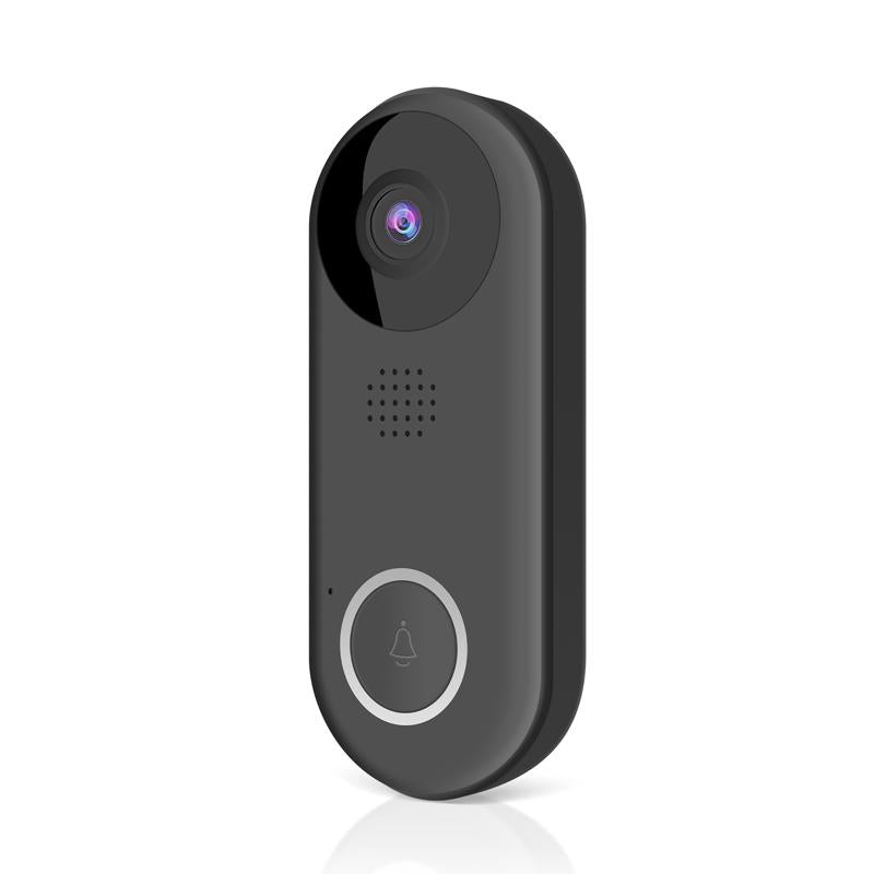 Feit Black Plastic Wireless Smart-Enabled Video Doorbell