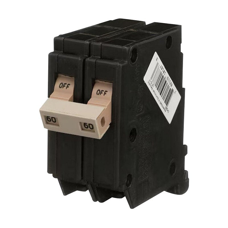 Cutler-Hammer CH260 Circuit Breaker, Mini, Type CH, 60 A, 2 -Pole, 120/240 V, Instantaneous Trip, Plug Mounting