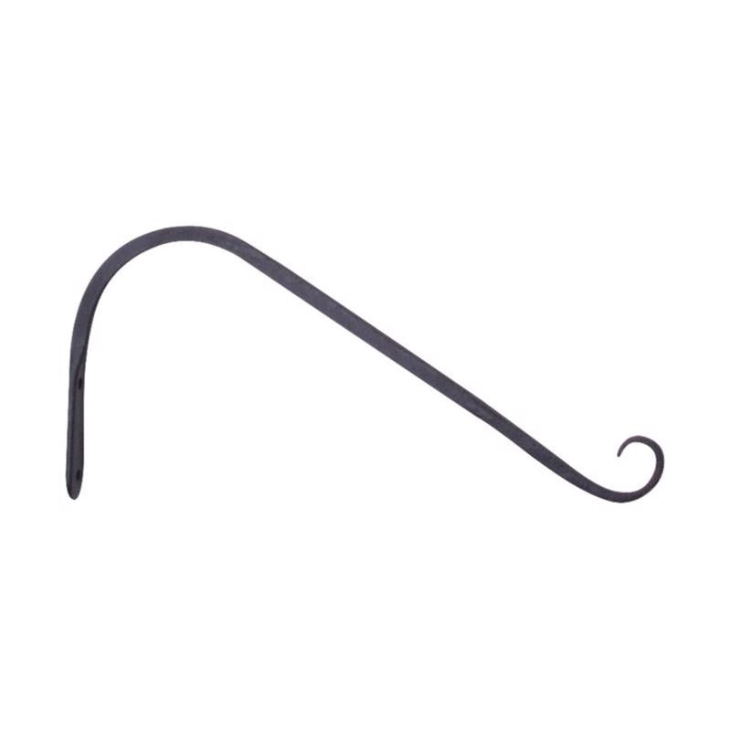 Living Accents Black Wrought Iron 12 in. H Forged Angled Plant Hook 1 pk