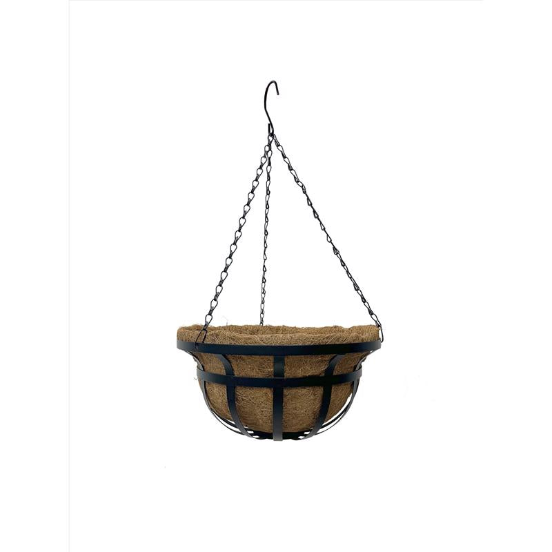 Living Accents 12 in. D Steel Round Hanging Basket Black