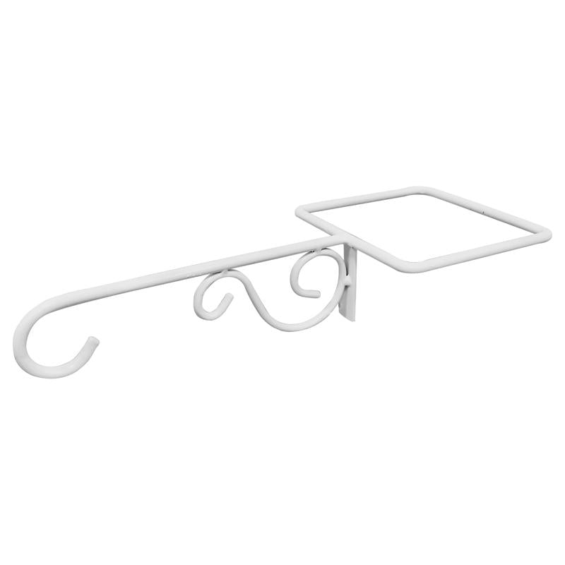 Living Accents White Steel 2.7 in. H Scroll Fence Post Plant Hanger 2 pk