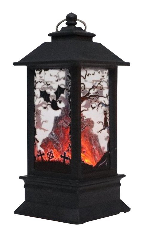 Santas Forest 99934 Halloween Bat Lantern, 5 in H, Plastic, Black/Orange, Internal Light, Indoor