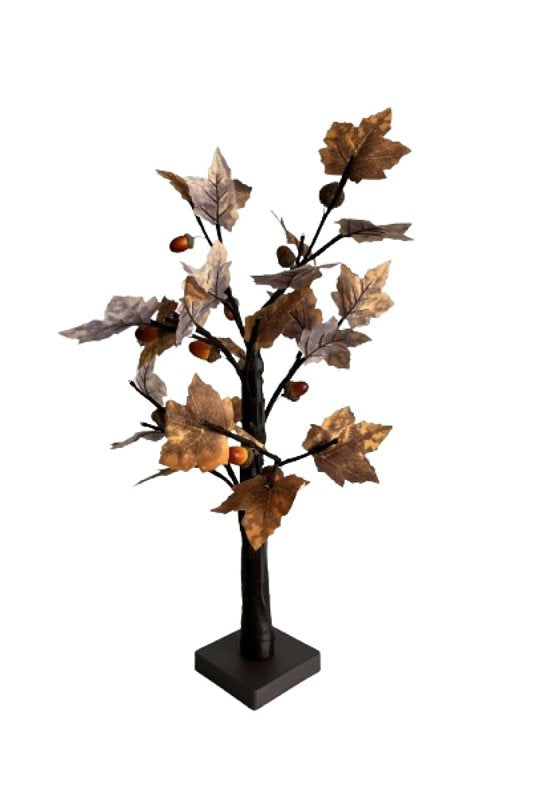 Santas Forest 19905 Maple Tree w/Acorns, 22 in H, Maple, Warm White Light