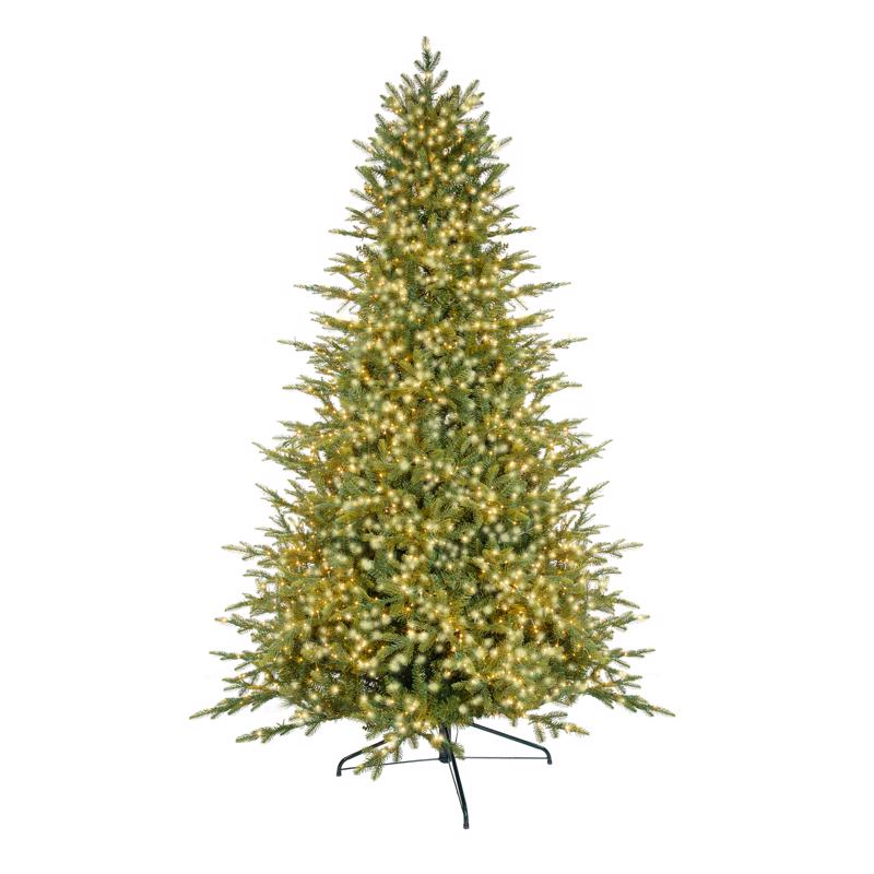 Holiday Bright Lights 1-2 Tree 7 ft. Full LED 450 ct Flock King Pine 1-2 Tree Color Changing Christm