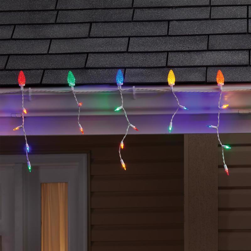 Celebrations C9/Mini Icicle LED C9 Multicolored 70 ct Icicle Christmas Lights 9 ft.