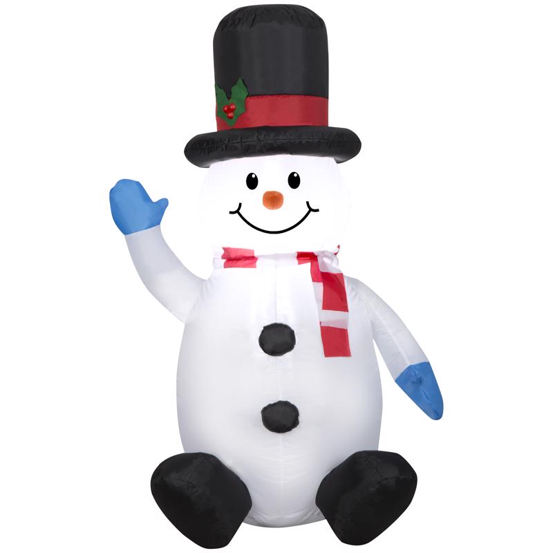 Gemmy Christmas Inflatable Snowman with Tall Top Hat 48 in. Inflatable