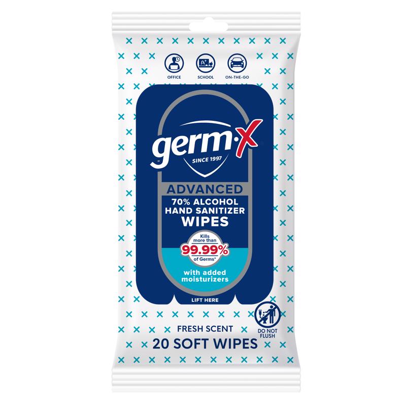 Germ-X Fresh Scent Wipes Hand Sanitizing Wipes 20 ct