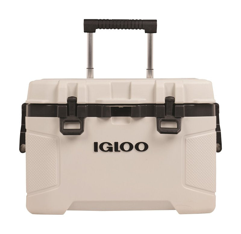 Igloo Trailmate Series 34940 Wheeled Cool Box, 52 qt Cooler, Plastic, Bone, 5 day Ice Retention