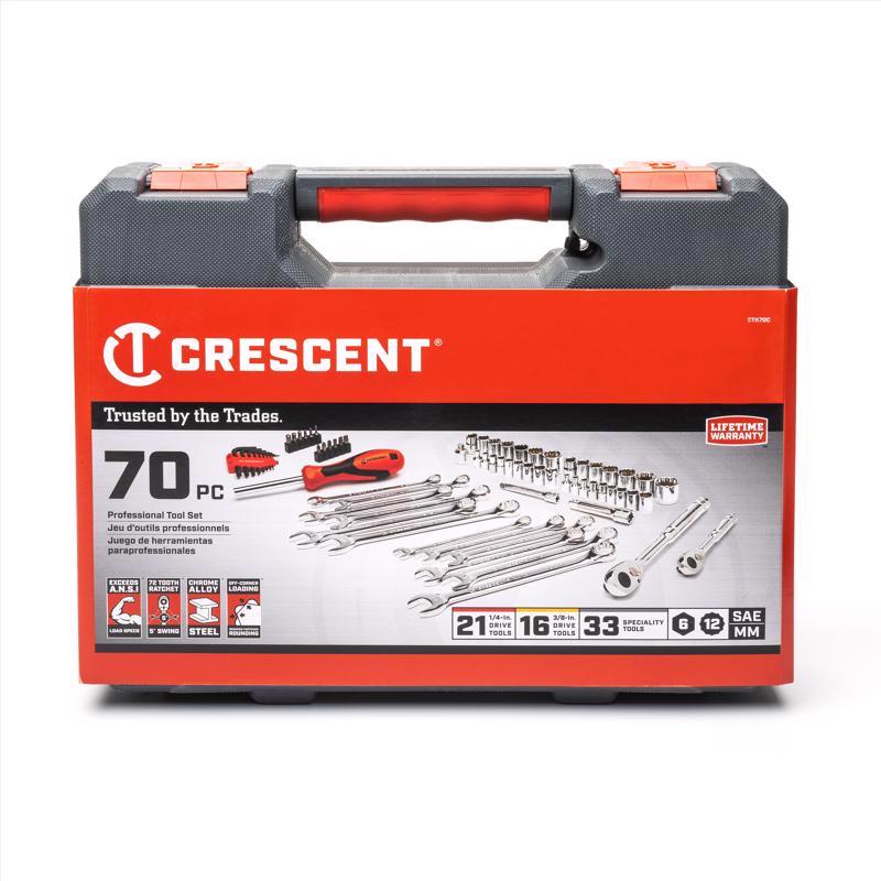 Crescent CTK70MP Socket Wrench & Bit Set, 70 Piece