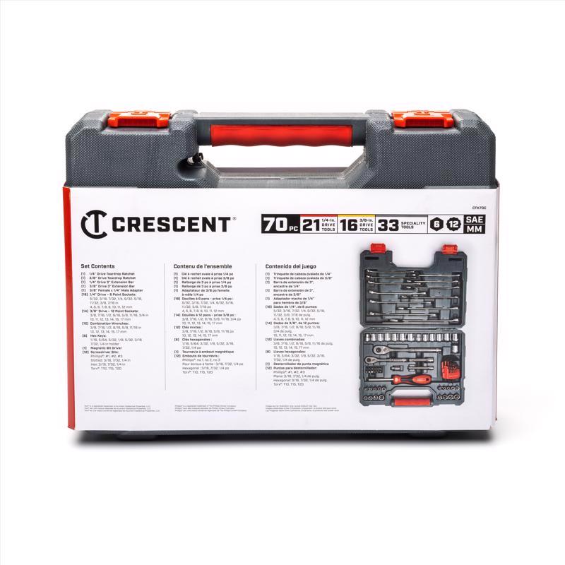Crescent CTK70MP Socket Wrench & Bit Set, 70 Piece