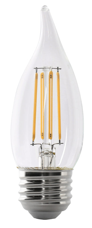 FEIT Electric BPEFC60/927CA/FIL  LED Bulb, Decorative, Flame Tip Lamp, 60 W Equivalent, E26 Lamp Base, Dimmable, Clear