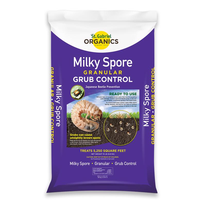 St. Gabriel Organics 80015-4 Milky Spore Granular Organic Grub and Insect Control Granules 15 lb