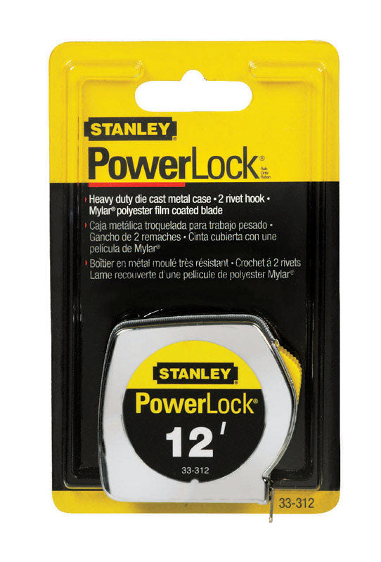 Stanley 33-312 PowerLock Tape Measure, 12 ft. L X 0.75 in. W