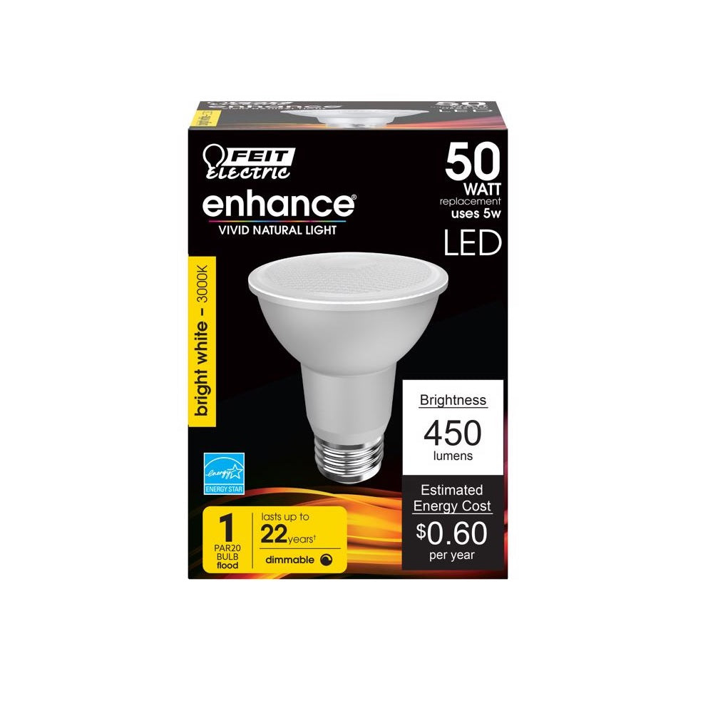 Feit Electric PAR20DM/930CA Enhance PAR20 LED Bulbs, 5 Watts, 120 Volt