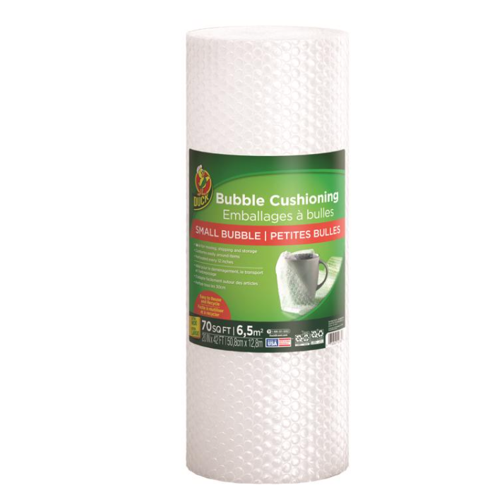 Duck 288107 Extra Wide Bubble Wrap, 70 sq.ft