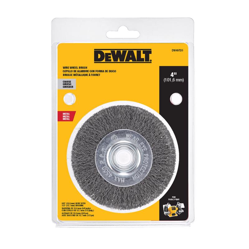 DeWalt DW49720 Coarse Crimped Wire Wheel Brush, 4 Inch