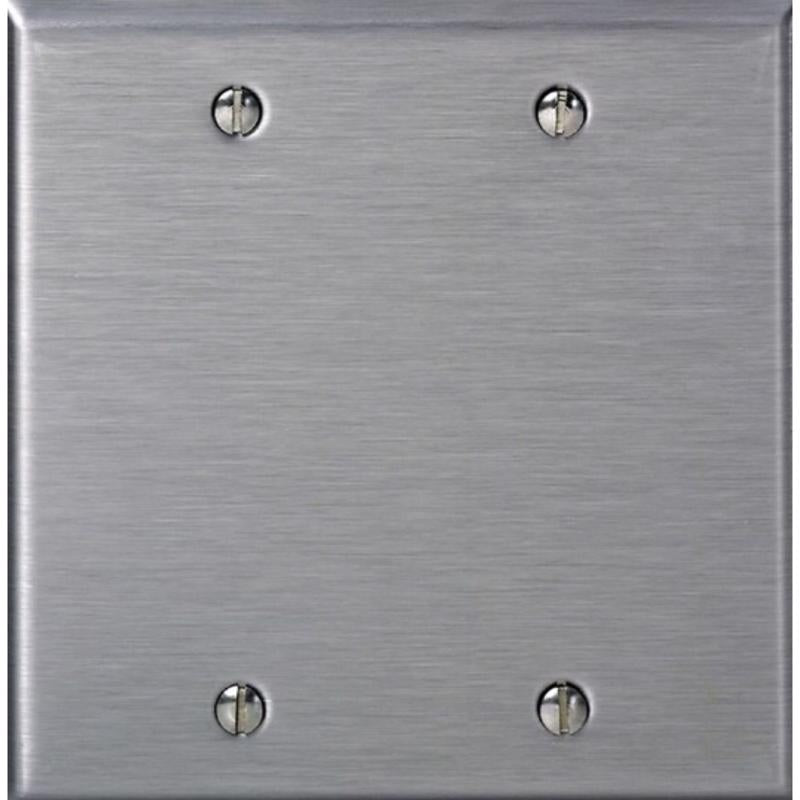 Leviton C-Series Stainless Steel Gray 2 gang Stainless Steel Blank Wall Plate 1 pk