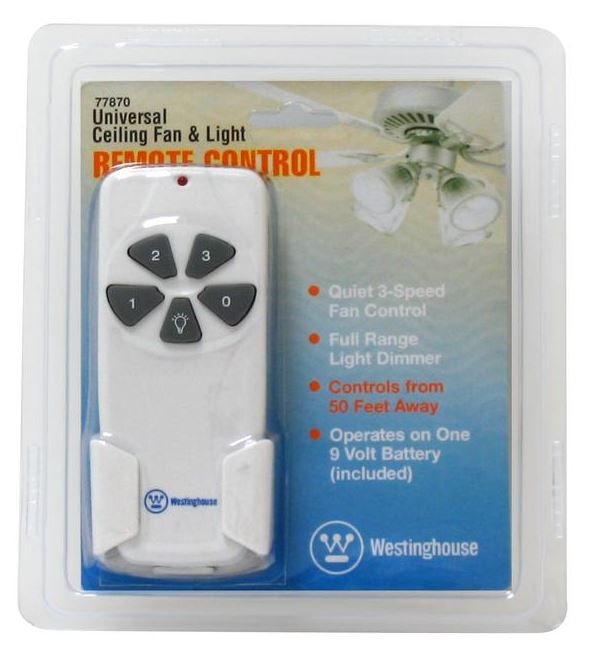 Westinghouse 77870 Ceiling Fan and Light Remote Control, White