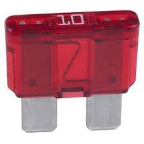Imperial 72184 ATO/ATC Plug-In Blade Fuse, 10 Amp, Red