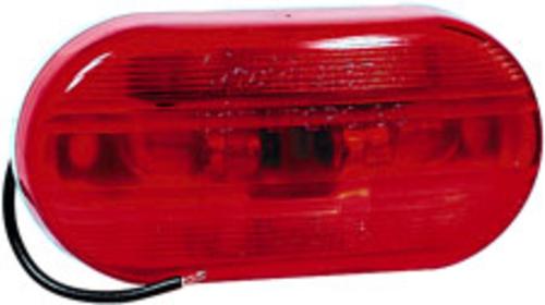 Grote 83916 Duramold 2-Bulb Oval Clearance/Marker Lamp, 4"x2", Red