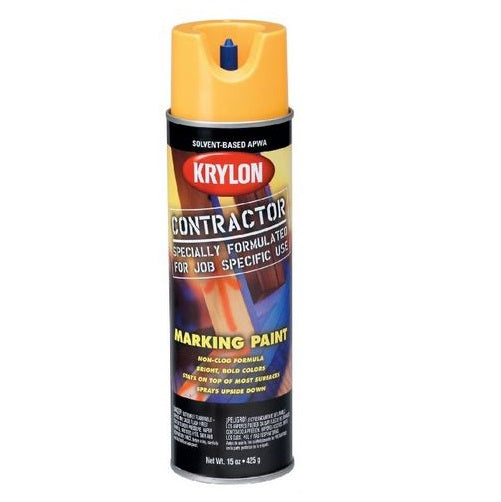 Krylon 7305 Contractor Marking Spray Paint, 15 Oz, APWA Hi Vis Yellow