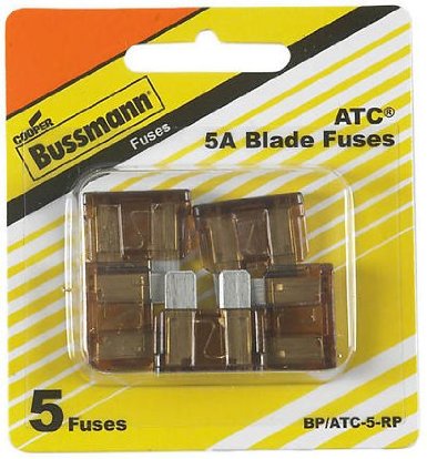 Cooper Bussmann BP/ATC-5-RP ATC Automotive Blade Fuse, 5 Amp, Tan