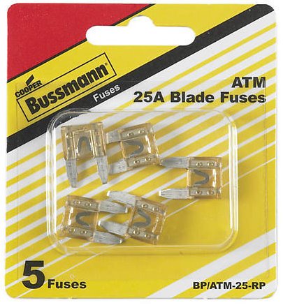 Cooper Bussmann BP/ATM-25-RP ATM Mini Automotive Fuse, 25 Amp, Clear