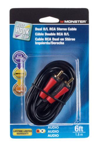 Monster 140289-00 Rca Cable, 6', Black