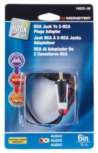 Monster 140291-00 RCA Adapter Cable, 6" L