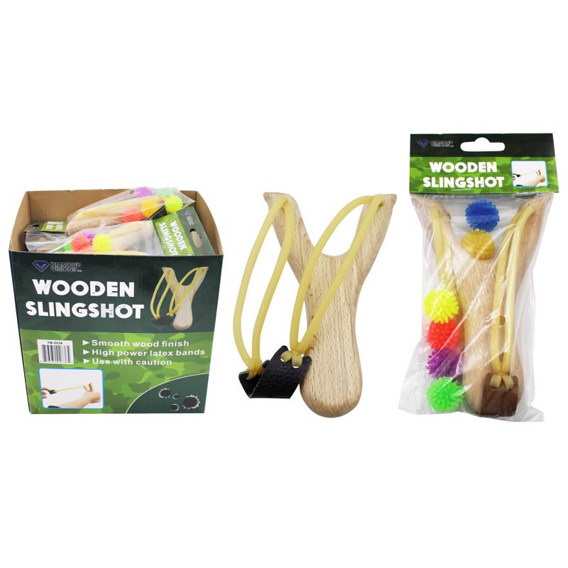 Diamond Visions TM-2636 Sling Shot with Silicone Balls, Wood/Silicone