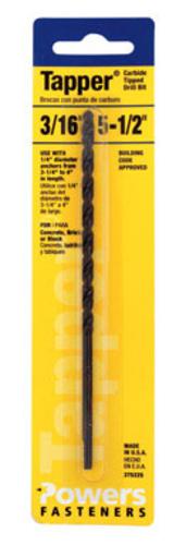Hillman 375225 Tapper Concrete Drill Bit, 3/16" x 5-1/2"