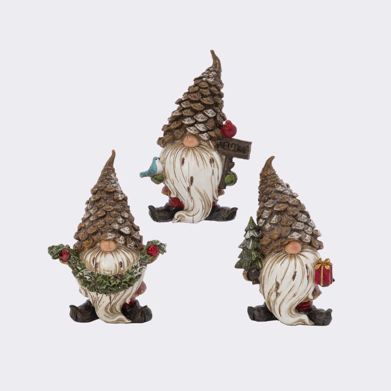 Gerson 2595380 Christmas Gnome Figurine, Multicolored, 6 inches