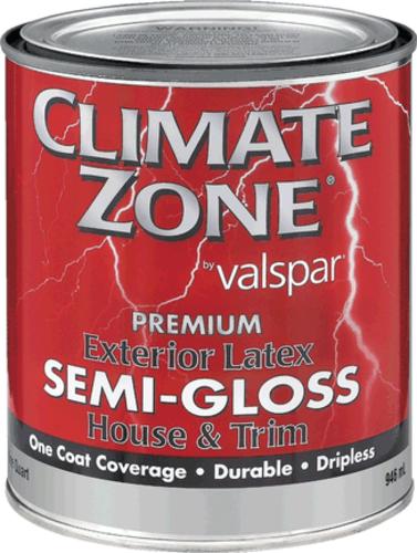Valspar 44-27229 Climate Zone Exterior Latex Semi Gloss House, Clear Base