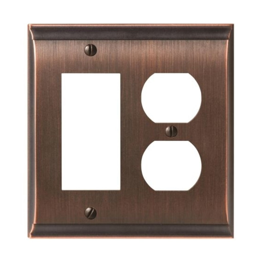 Amerock BP36511ORB Candler Double Outlet Wall Plate