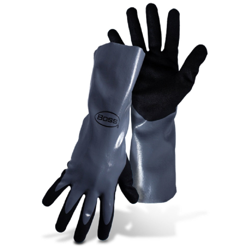 Boss 7712 Dipped Gloves Unisex, Black/Gray, Large