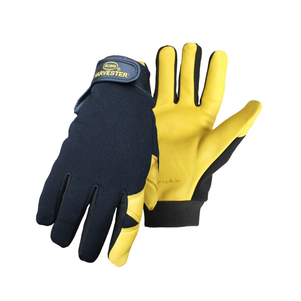 Boss 4187X Harvester Lined Deerskin Palm Gloves, XL