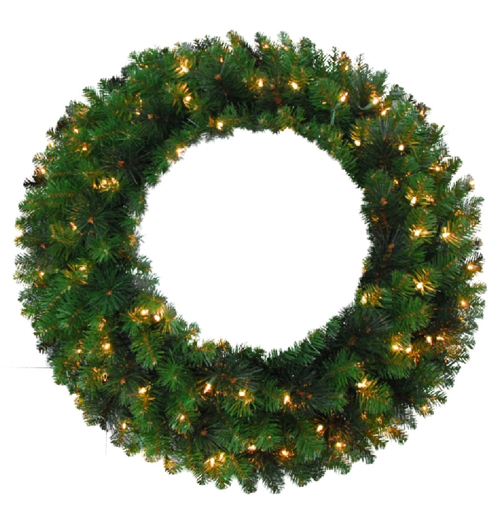 Celebrations MPWR-48-CLA Prelit Mixed Pine Christmas Wreath, 48" Dia