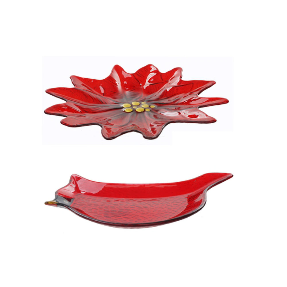 Celebrations T9021401/623-2 Cardinal or Poinsettia Christmas Decoration, Red