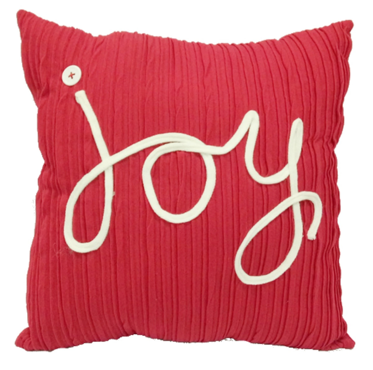 Celebrations TXF2592A Joy Christmas Pillow, Red