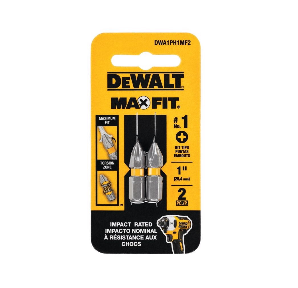DeWalt DWA1PH1MF2 Max Fit Phillips Screwdriver Bit Set, Steel