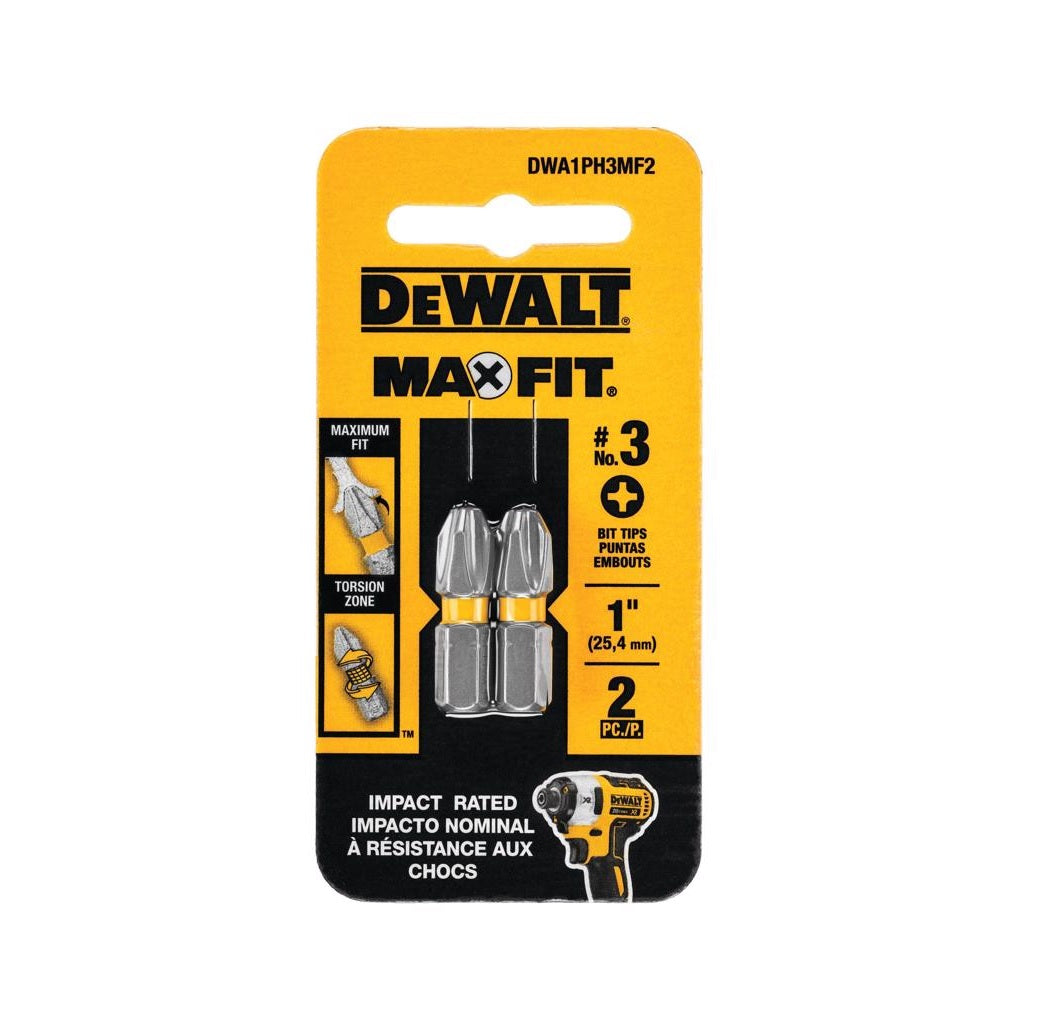 DeWalt DWA1PH3MF2 Max Fit Phillips Screwdriver Bit Set, Steel