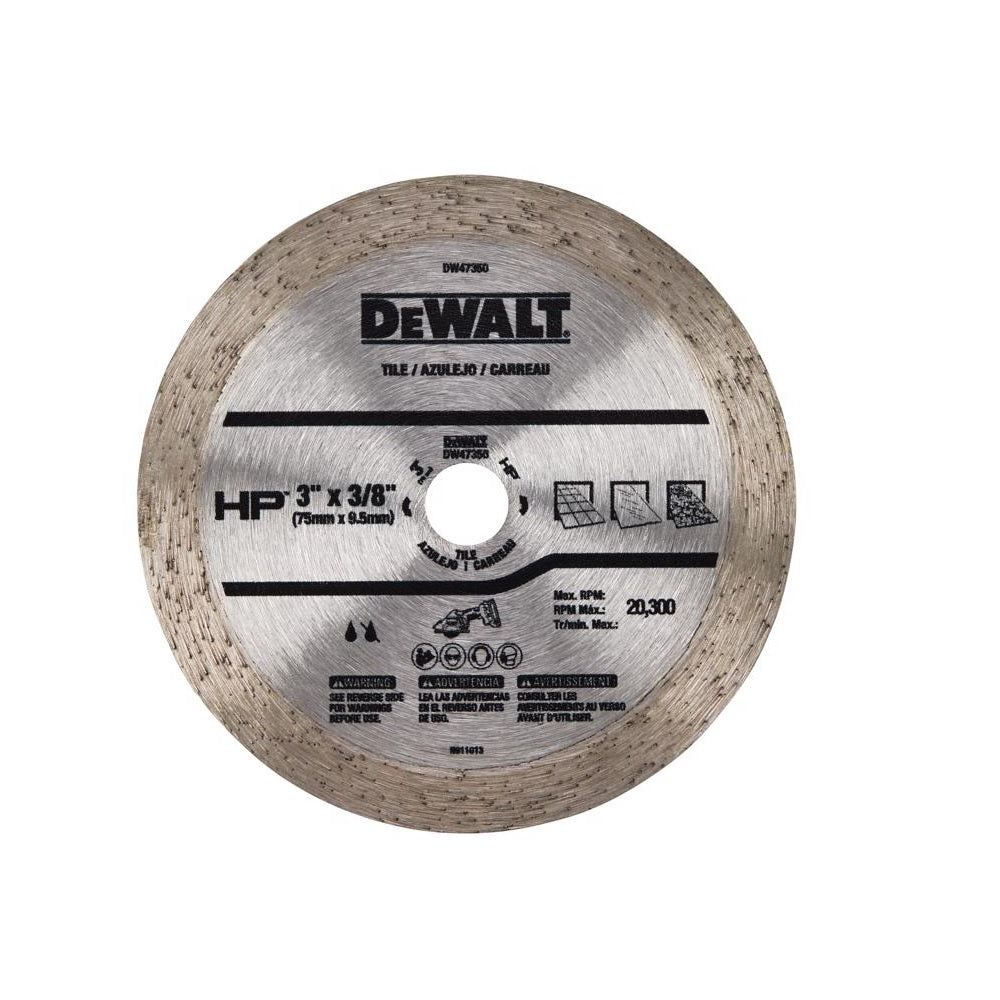 DeWalt DW47350 Continuous HP Tile Blade, 3 Inch x 3/8 Inch