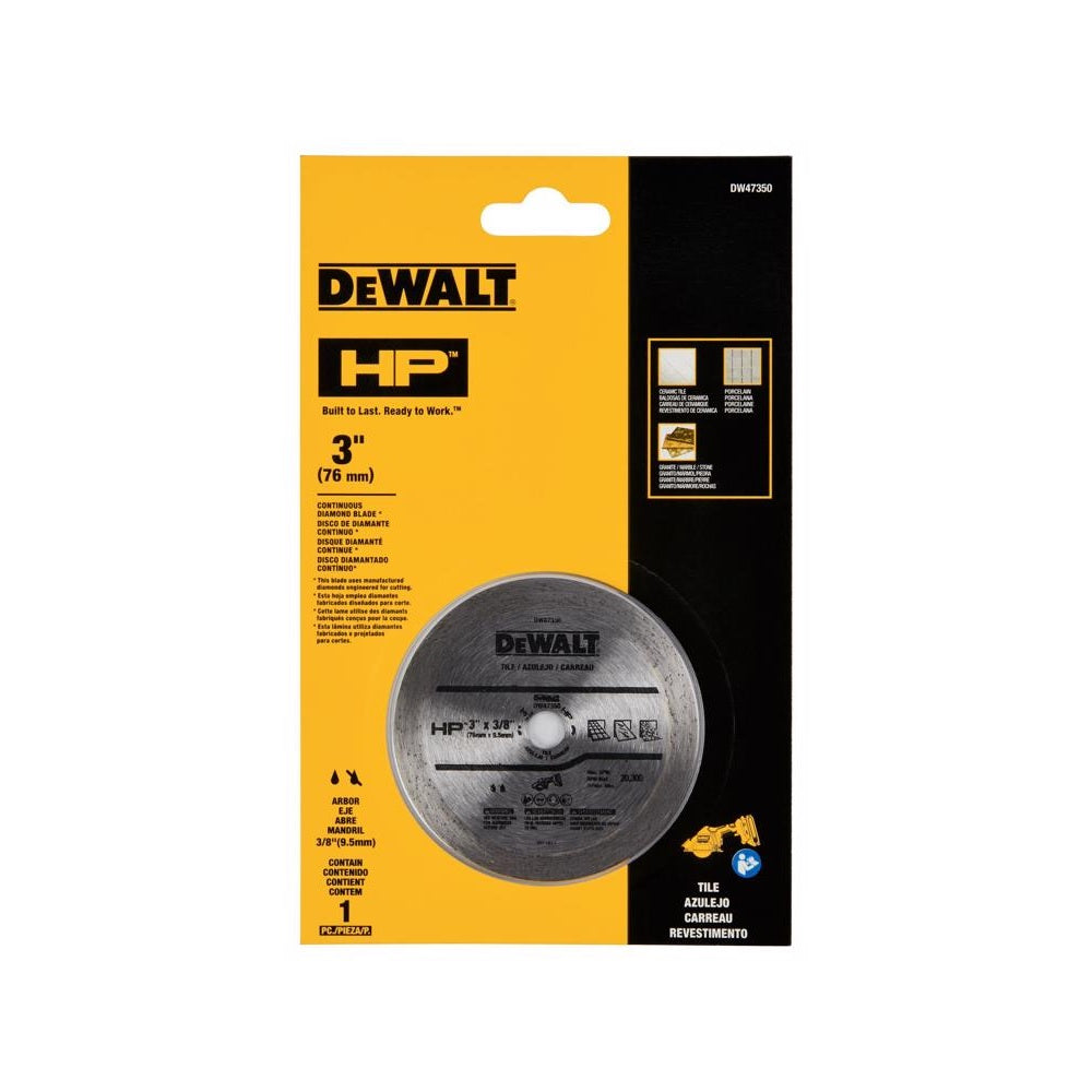 DeWalt DW47350 Continuous HP Tile Blade, 3 Inch x 3/8 Inch